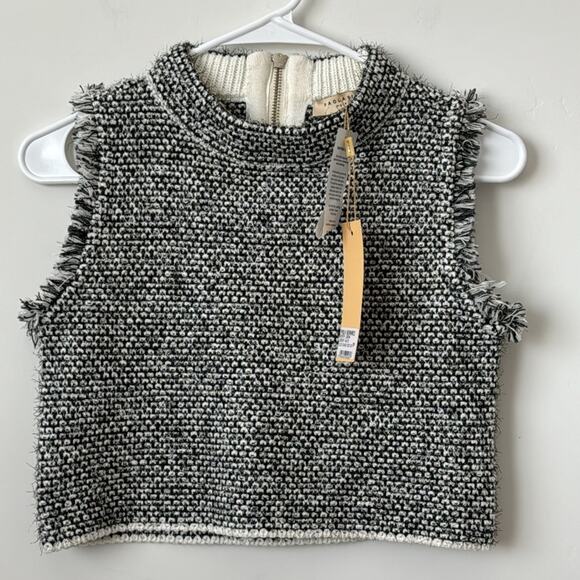 Paola Bernardi Two Piece SET Black And White Tweed Skirt Top Set Size: XS - Picture 3 of 7